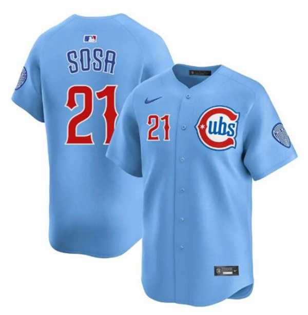 Men%27s Chicago Cubs #21 Sammy Sosa Blue 2024-25 2nd Alternate Limited Stitched Jersey Dzhi->cleveland guardians->MLB Jersey